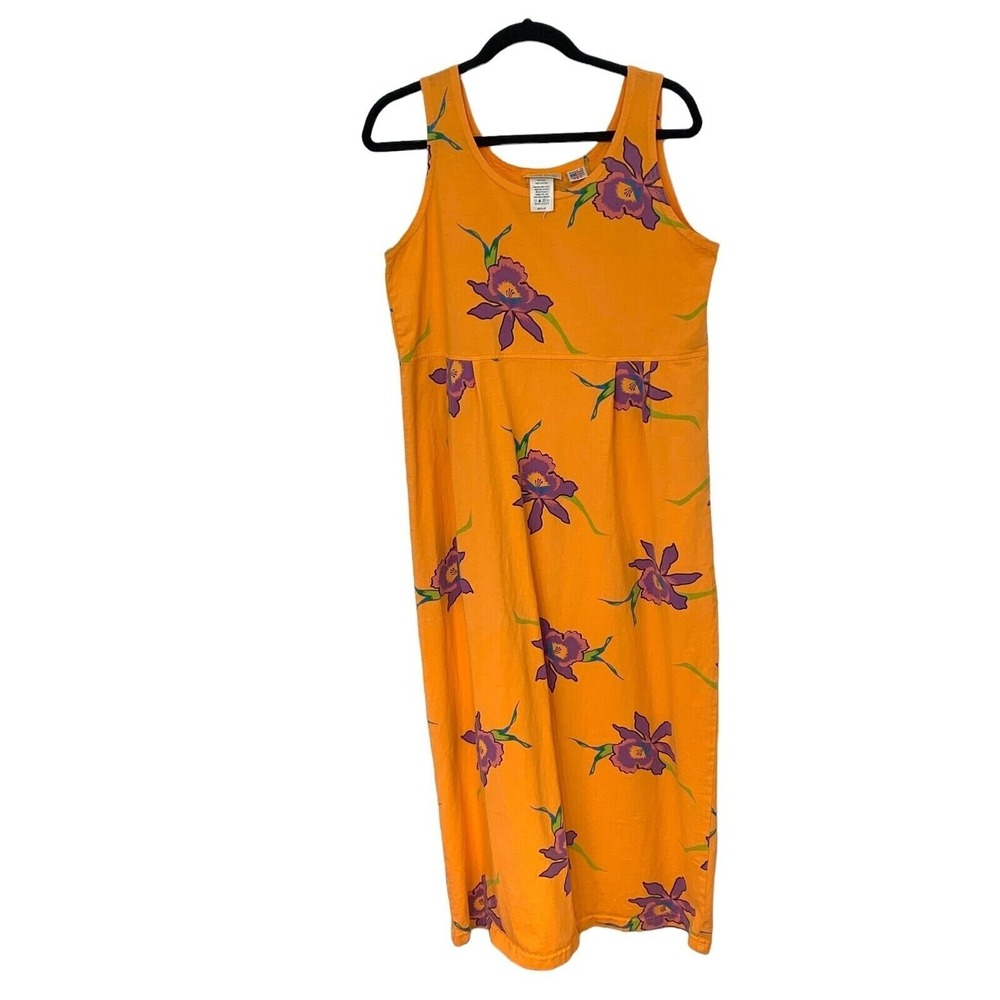 Vtg Avalon Blu‎ Maxi Dress Womens M Tropical Beach Summer Cruise Resort Floral